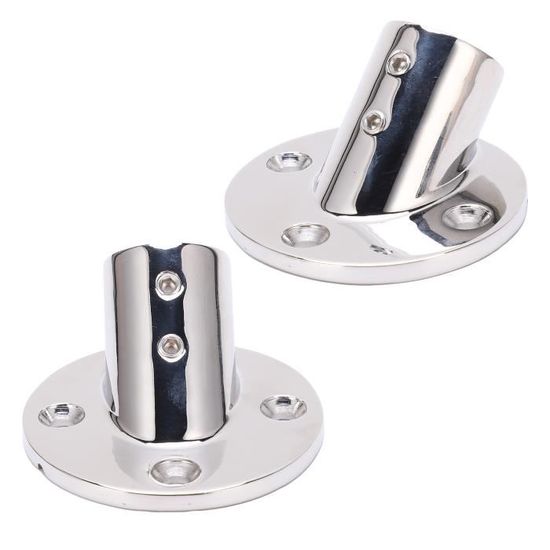 Raccord De Main Courante Pour Bateau - Acier Inoxydable 316 Poli - Base 58,5x45,5 Mm - Pour Yacht Et Bateau - 12