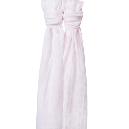 PACK DE 2 LANGE BEBE COTON CARRE DE MOUSSELINE BLANC ET GRIS 76 CM X 76 CM