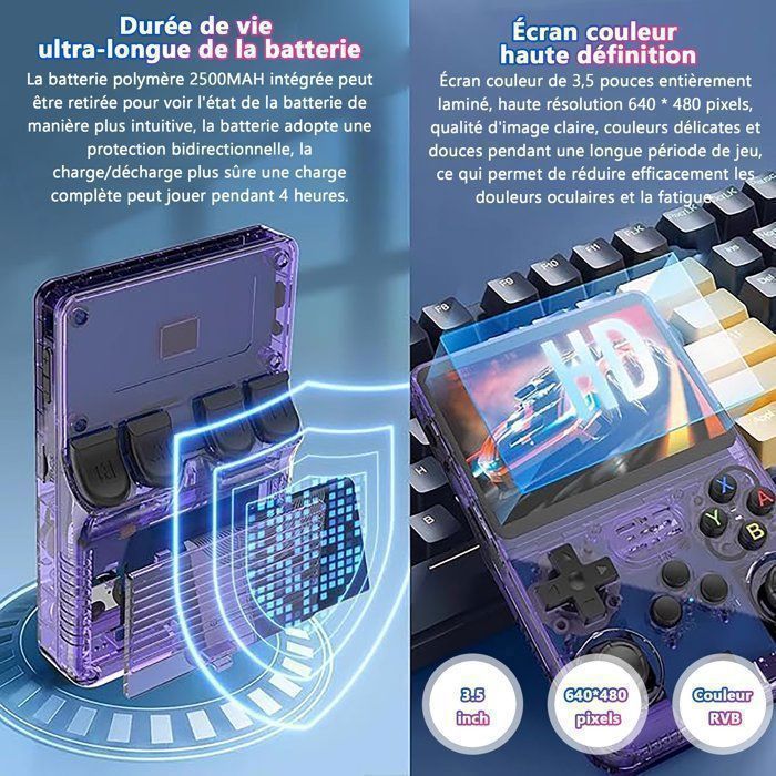 ArkOS Linux Open Source R36S Console De Jeu Rétro Portable, Plus De 20 000 Jeux Classiques Intégrés, Système Linux Avec Game Boy Color