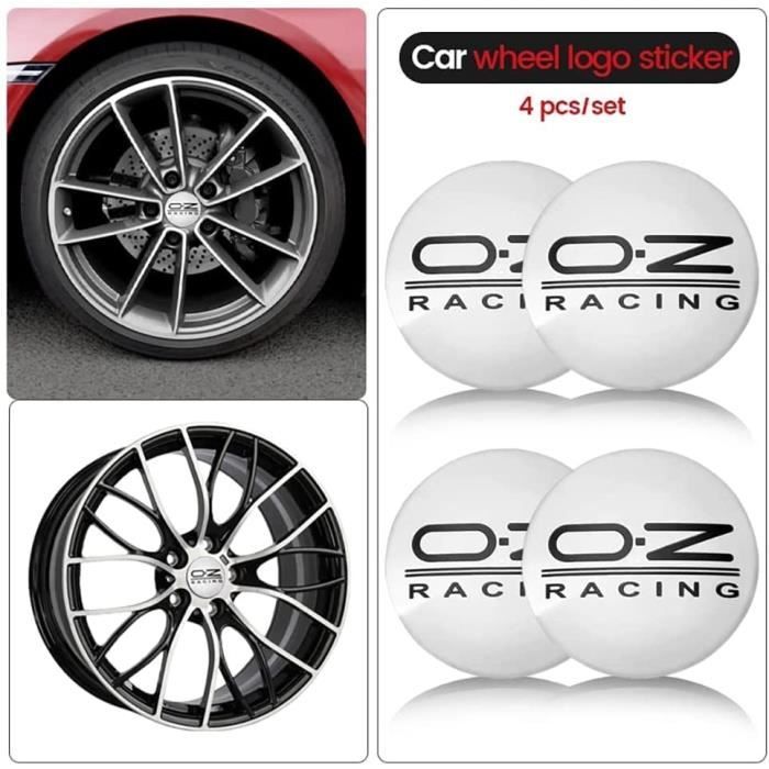 4 pièces Auto Cache Moyeux pour OZ Racing 65mm Cache Moyeu Aluminium+ABS  Cache de Roue Centrale Accessoires de Voiture,1