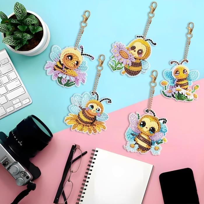 Diamond Painting Porte Clé Bonhomme De Neige Strass Mosaïque Porte-Clés De Peinture Diamant