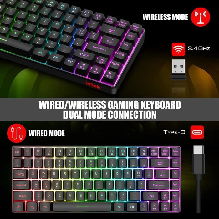 Clavier Gaming AZERTY FR 2.0 RGB +Support Smartphone