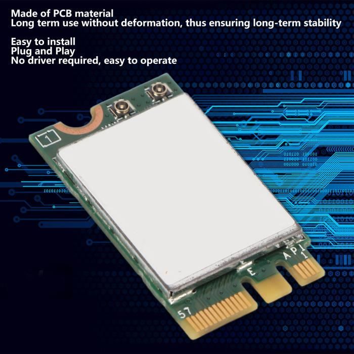 Fdit Carte WiFi Pour Ordinateur Portable Carte WiFi M.2 NGFF Pour.