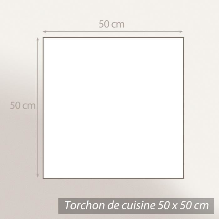 Lot de 12 torchons de cuisine en éponge 100 % coton 50 x 45 cm Briebe PC12B  393065 - Cdiscount Maison