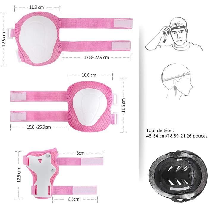 Set De Protection Complète Enfant Pour Rollers/trottinette - Casque Réglable, Genouillères, Coudières, Protège-poignets