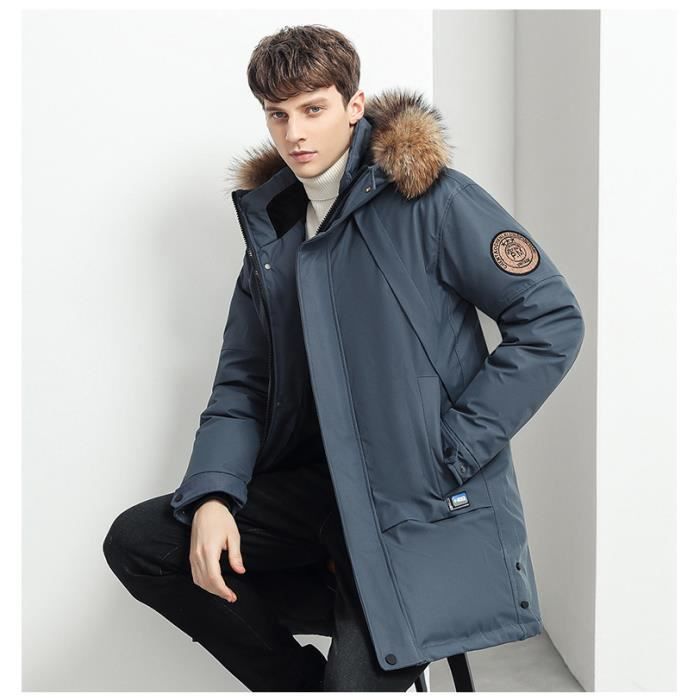 Manteau hiver pour homme avec capuche détachable business casual