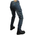 Pantalon de Moto pour Hommes Jeans en Denim Protège-Coussinets pour Genou et Hanches(Bleu-M)-3