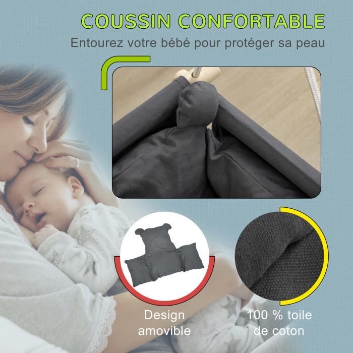 vidaXL Balançoire pour bébé avec ceinture de sécurité Pin solide