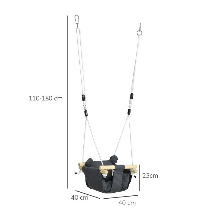 Balançoire Assiette Rouge Idena – Charge 50 Kg, Cordes Réglables De 100 à 180 Cm, Pour Enfants Dès 3 Ans, Intérieur Et Extérieur