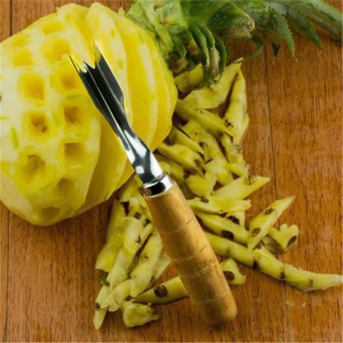 1pc Ananas Corer et trancheuse, éplucheur d'ananas en acier inoxydable,  couteau à éplucher les fruits, enlève-tige avec des lames tranchantes  trancheuse pour des anneaux de fruits en dés, facile à nettoyer, gadgets