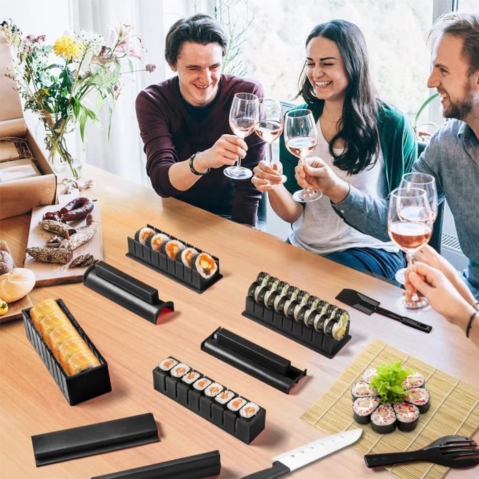 BIVGOCLS-Set de 11 Sushi Kit-DIY Appareils et Moules à Sushi avec un  Couteau de Super Qualité-Convient à Débutants - Cdiscount Maison