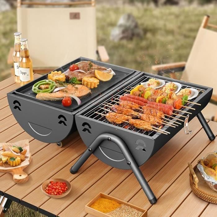 Barbecue pliant barbecue en acier inoxydable résistant à la chaleur barbecue pliant au charbon