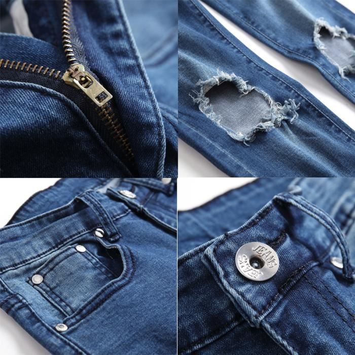 Jean noir homme on sale dechire