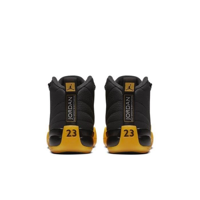Air Jordan 12 High Baskets Homme Et Femme Jaune noir Cdiscount Chaussures