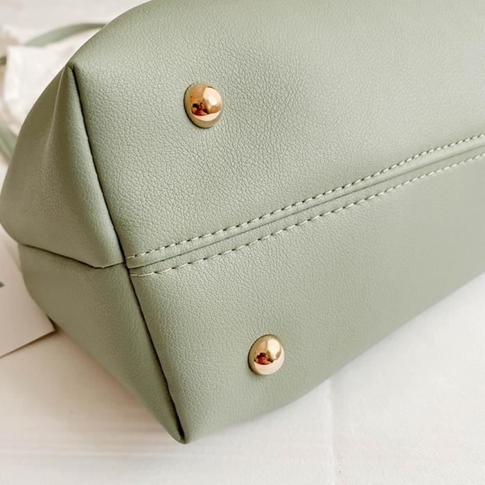 Sac a main femme bandouliere en cuir vert WIRLSWEAL Petit modele Plisse Tresse