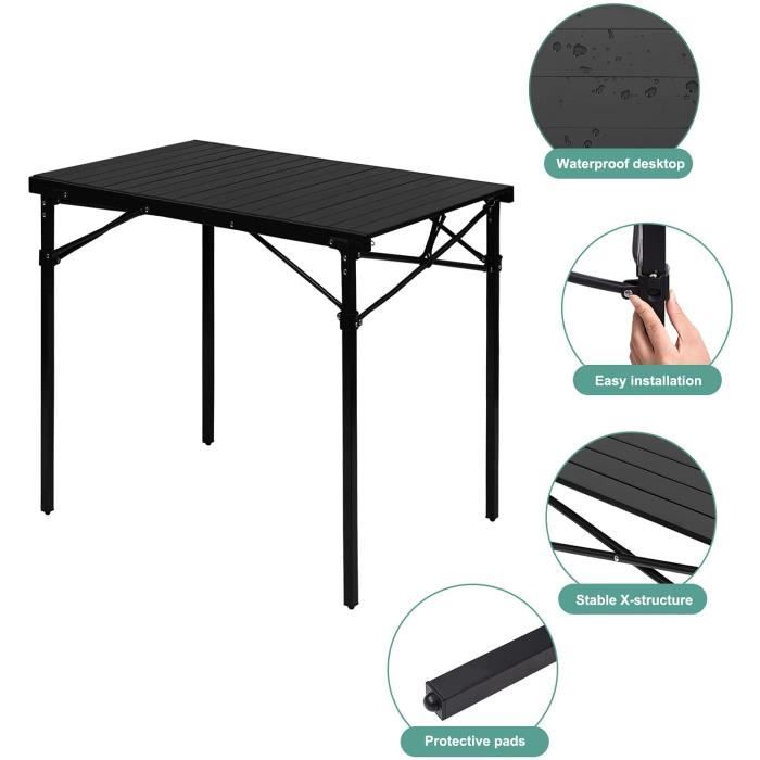 WOLTU Table de Camping en Aluminium Table d'appoint Pliante Table