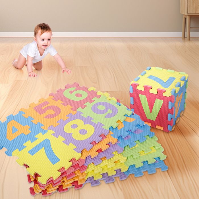 Tapis Puzzle Enfant BalanceFrom - 36 Carreaux Mousse EVA, Alphabet, Antidérapant