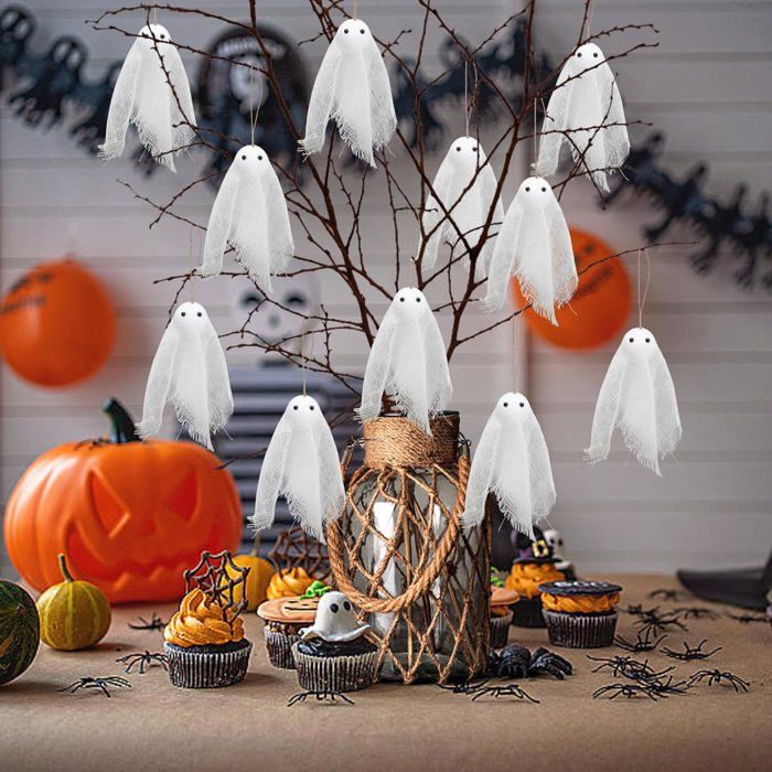 Lot De 3 Décorations Halloween à Suspendre - Fantômes Et Squelettes Effrayants, Neuves