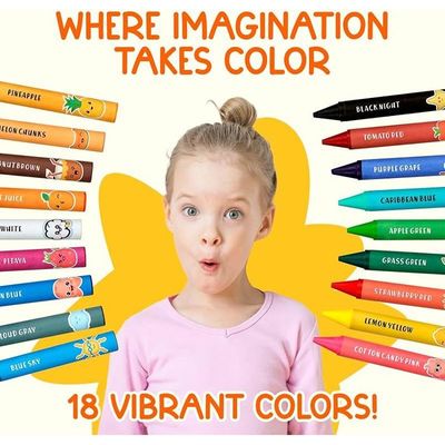 Crayons Jumbo 24 Couleurs – Non Toxiques, Lavables, Torsadés – Pour Tout-petits Dès 1 An