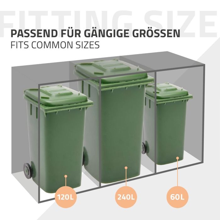 Box à Poubelle ML-Design 240L - Acier Anthracite - Cache-Poubelle Extérieur Avec Porte - 68x80x116cm