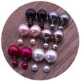 Multicolore Lot de 6 Double Boule Mat Boucles D/'Oreilles L/&D