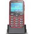Doro 1880 rouge - téléphone mobile 4G simple d’utilisation avec un grand écran-0