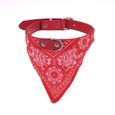 2cm de largeur motif de paisley collier bandana foulard pour chien animal de compagnie rouge-0