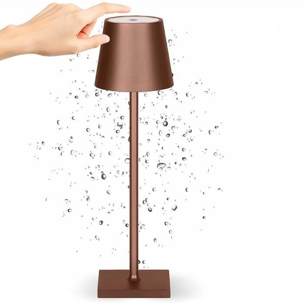 Lampe à Poser Sans Fil Rechargeable, Dimmable, IP54 étanche Lampe LED