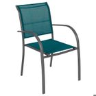 Fauteuil de jardin empilable "Piazza" bleu canard & graphite en aluminium traité époxy - Hespéride