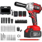 MAGICFOX Boulonneuse a choc sans fil, Perceuse Visseuse devisseuse san fil - avec 2 Batteries 24V, 350 Nm, 0-3000 tr/min, Lumière LED