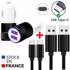 PH26 Pack Chargeur Auto + 2 Câbles Micro USB pour Nokia 5.4 Chargeur ultra-puissant et rapide 2X (5V - 2,1A) + Câble 1M - NOIR.