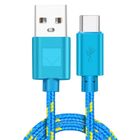TOP4PC Chargeur pour Samsung Galaxy A20 / A20e / A20s Cable USB-C Tressé Cordon Nylon Renforcé Type-C Bleu 1m