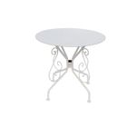 VENTE-UNIQUE Table de jardin en fer forgé GUERMANTES - Blanc - Métal