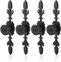 Ensemble de 4 boutons de porte de style rétro, boutons d'armoire rétro en aluminium noir (noir)