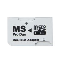 Adaptateur double fente pour Micro SD SDHC TF à clé de mémoire MS Card Pro Duo pour lecteur de cartes PSP [02BFA2A]