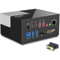 Station d'accueil Universelle WAVLINK USB 3.0 Double Video avec DVI / HDMI (jusqu'a 2048x1152), 2 USB3.0 + 2 USB2.0, Gigabit 