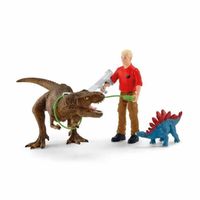 Attaque Tyrannosaure Rex Dinosaurs Figurine, Coffret schleich avec 1 figurine humaine articulée et 1 figurine Trex et 1 figurine béb