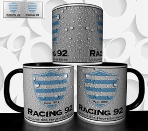 Mug Céramique Racing 92 - Supporter De Rugby - Contenance 325 Ml - Fabriqué En France - Neuf