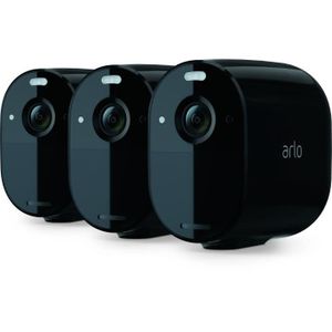 CAMÉRA DE SURVEILLANCE Arlo Essential Spotlight - Pack de 3 caméras de surveillance Wifi sans fil - Noir - 1K - Batterie de 6 mois - Jour et Nuit