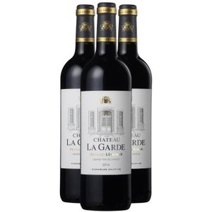 VIN ROUGE Château La Garde Rouge 2014 - Lot de 3x75cl - Vin 
