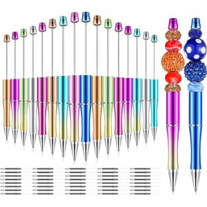 Lot De 40 Stylos à Perles - 20 Couleurs - Encre Bleue - Pour Enfants, École, Bureau - DIY Créatif - 10