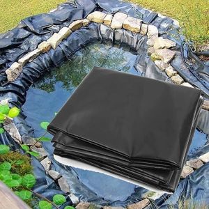 dDanke Bâche de Protection étanche pour Bassin de Jardin avec Membrane en PVC renforcée et résistance aux crevaisons Noir 1x1m 