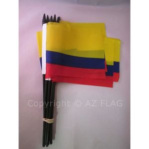 Petit Drapeaux DE Bureau colombien 10 x 15 cm Pointe dorée AZ FLAG Drapeau de Table Colombie 15x10cm
