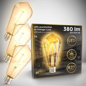 Edison Screw Light Ampoules 2-pack 1000LM 2700K Blanc chaud ampoule LED Hzsane ST64 E27 10W antique Edison style ampoule à filament LED 100W équivalent ampoules à incandescence 