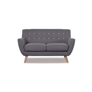 Canape Scandinave 2 Places Gris
