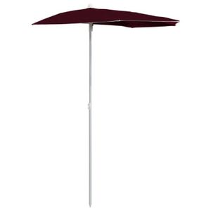 PARASOL DIOCHE Demi-parasol de jardin avec mât 180x90 cm Rouge bordeaux - YW Tech 7301306966193
