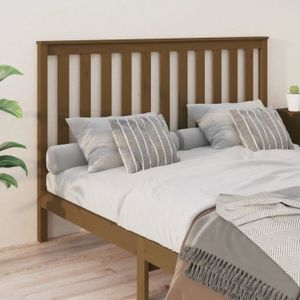 TÊTE DE LIT Tête de lit en bois massif de pin - FYDUN - Marron miel - Contemporain - Design - 166x6x101 cm