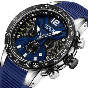 MONTRE SHARPHY les montres hommes Chronographe marque de Luxe 2019 Sport étanche Bracelet en silicone Calendrier Bleu Mode Montre Homme