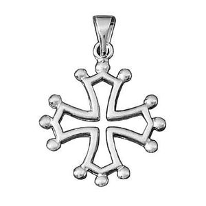 20 mm Croix Occitane Pendentif en Argent 925//000 Rhodi/é