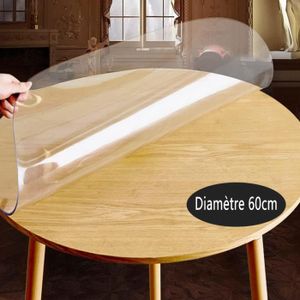 XWanitd Nappe de table ronde transparente en PVC facile à nettoyer,  antidérapante et imperméable (80 cm), Transparent, 80cm-Round